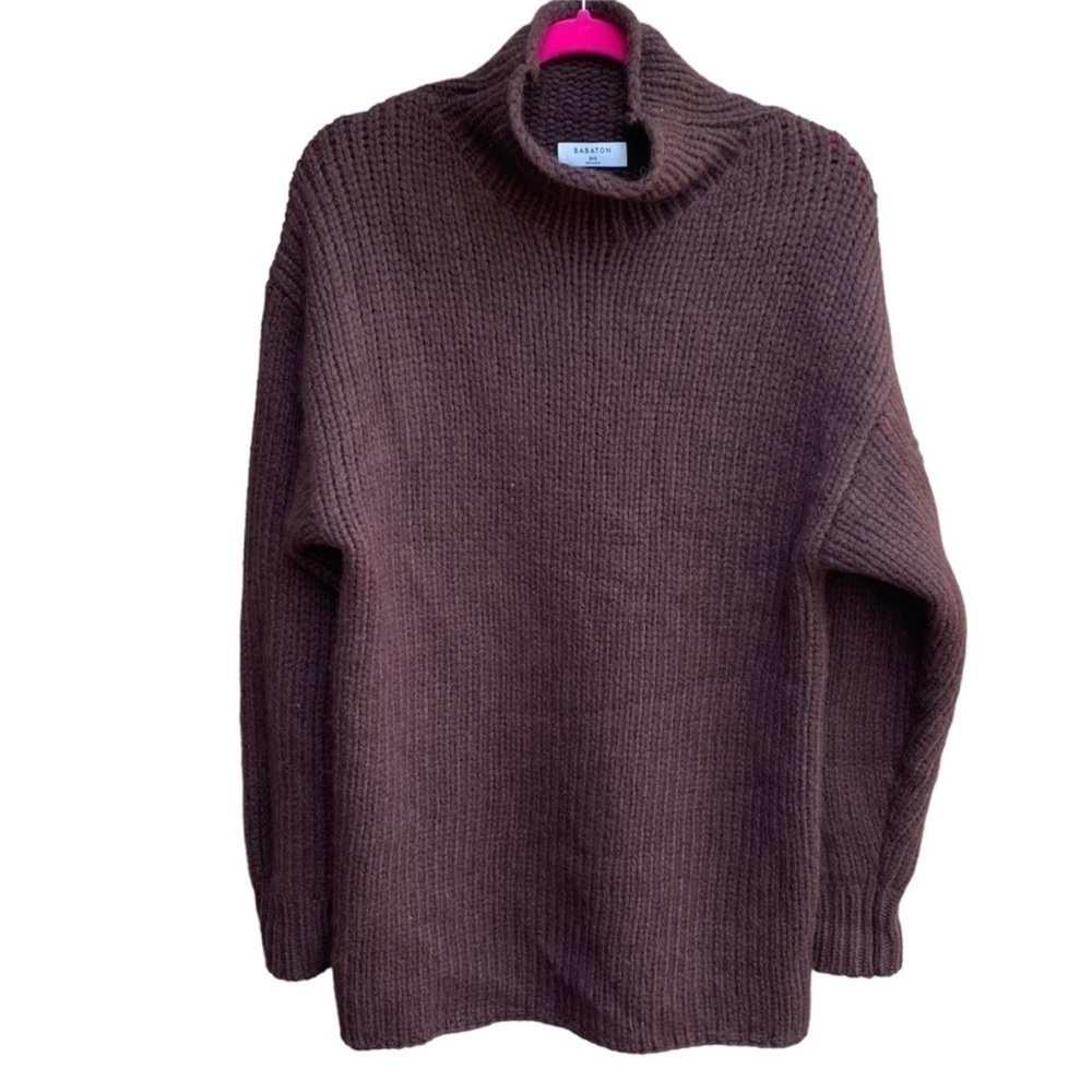 Babaton Wool blend Oversized Chunky knit 
Sweater Dress turtleneck